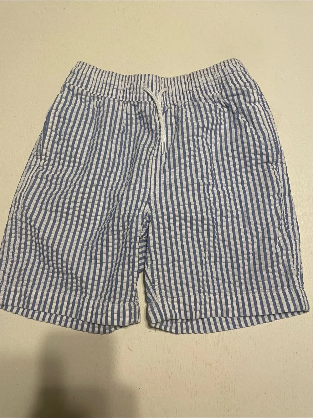Crewcuts J. Crew Boys Seersucker Lined Swim Trunks size 8